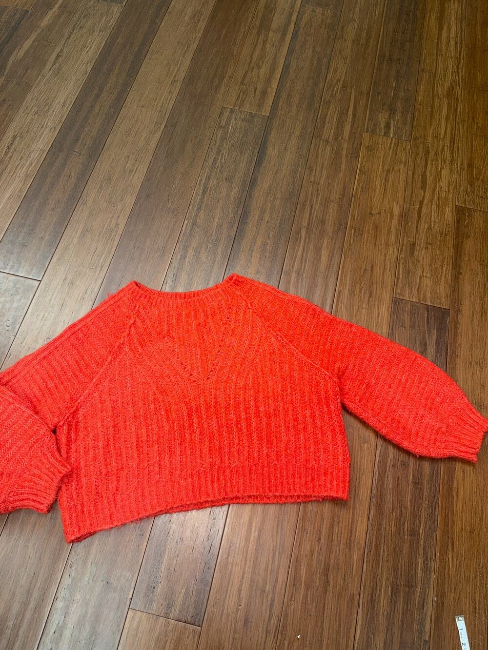 Medium Free People "Carter" Fuzzy-Knit Pullover Sweater